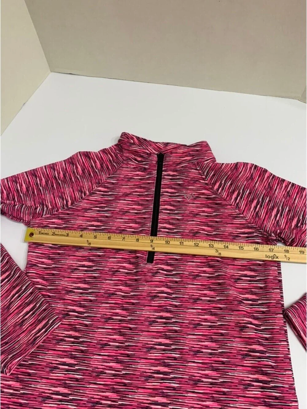 Justice Girls Activewear Quarter Zip Pullover Pink and Black Size 18 Altered